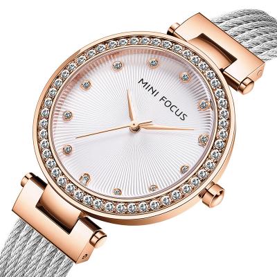 China Lady Bracelet MINI Focus Diamond Watch Woman Wrist Day/Date Rose Gold Girls Quartz Digital Watches for sale