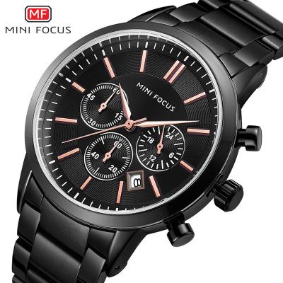 China MINI FOCUS Day/Date Stainless Steel Mens Wrist Watch Low Price With Free Shipping Quartz Watches for sale