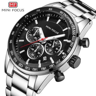 China Day / Date MINI FOCUS MF0187G Men's Chronograph Watches Stainless Steel Strap Classic Mens Watch for sale