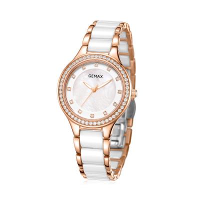 China Luxury Women Ladies Quartz Wristwatches Fashionable Ceramic Women Day/Date Watch Quartz Wristwatches 2022 for sale