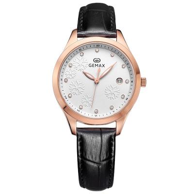 China Wholesale Automatic Date Amazing Attractive Brand Watch Leather Watches Waterproof Quartz Watches For Lady for sale