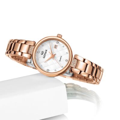 China Day/Date Fashion Women Watches Small Temperament Luxury Simple Quartz Rose Gold Watch for sale