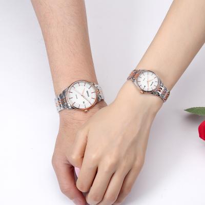 China Factory Automatic Logo Watch Custom Made China Couple Date All Stainless Steel Fashion Quartz Wristwatch For Men And Women for sale