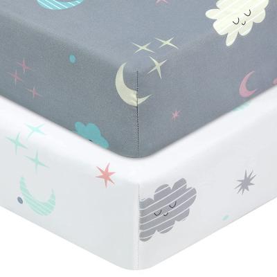 China Anti-pilling fitted crib sheet set for baby boys or girls for sale