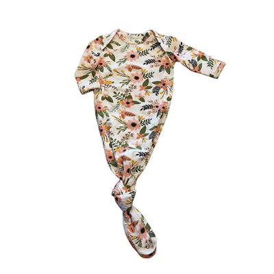 China Eco-Friendly Unisex Long Sleeve Cotton Baby Sleeper Organic Baby Dress Baby Tied Dresses for sale