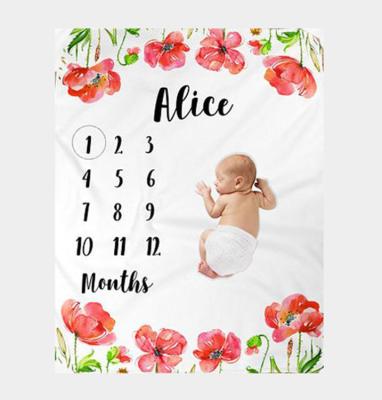 China Monthly Baby Milestone Blanket Photo Prop Newborn Baby Sweet Love Anti-pilling Wrap Blanket for sale