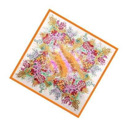 China Wholesale Best Quality Silk Square Scarf For Women Scarf Large Square Feeling Silk Scarf for sale