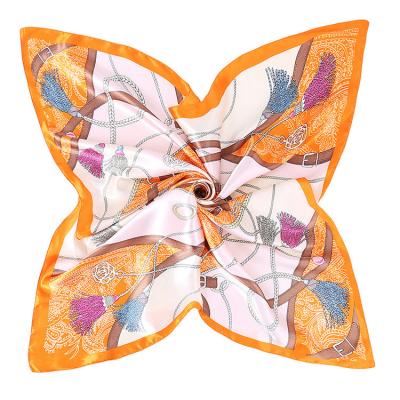 China Best Square Price Silk Like Square Scarf Satin Neckerchief for sale