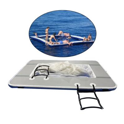 China Removable Inflatable Swim Yacht Ocean Floating Pool With Anti Jellyfish Net for sale