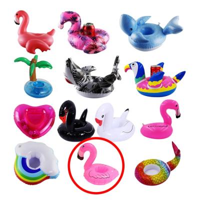 China Stocked Cheap Price Inflatable Flamingo Drink Cup Can Stand Pool Float For Festival Promotion Gift for sale