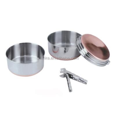 China Outdoor Cookware Favorable Price Stainless Steel Travel Cooking Picnic Set Pots for sale