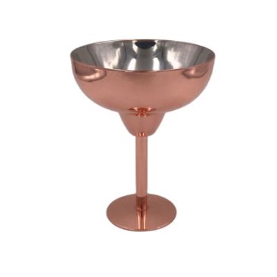 China Modern Stainless Steel 5.5oz Double Wall Mug Copper Plated Wine Glass for sale