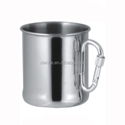 China Sustainable 6oz, 10oz Stainless Steel Mug With Aluminum Carabiner Lock Handle for sale