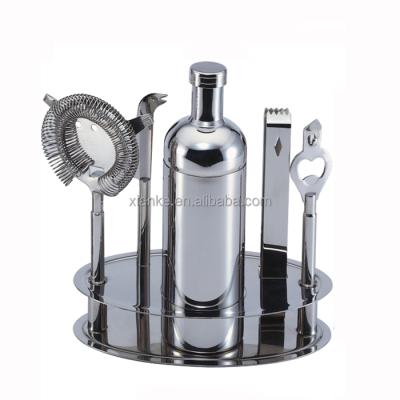 China Sustainable 6 Piece Stainless Steel Wine Bar Set With Shaker And Long Handle Tools for sale