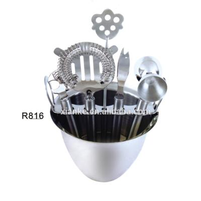 China 7 Piece Sustainable Set Matte Polished Outdoor Stainless Steel Bar Kit Tool Kit for sale