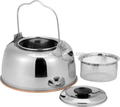 China New Design Flat Bottom Stainless Steel Kettle Tea Pot Viable Tea Kettle for sale