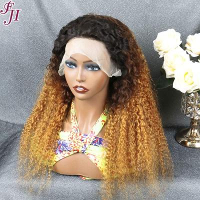 China Jerry Curl FH Delivery Lace Front Wigs 13x4 Jerry Curly Lace Front Wigs Brazilian Hair Overnight Pre Plucked Lace Front Wig for sale