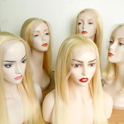 China FH Custom 613 Cuticle Aligned Human Hair Lace Wigs 613 4x4 Lace Closure Wig Transparent Hair Wig for sale