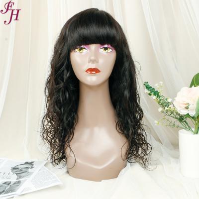 China Custom Body Wave FH Wigs 100% Raw Curly Hair Wigs Body Wave Hair Wigs Wholesale Vendors With Bangs for sale