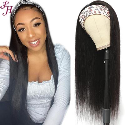 China Silky Straight Wave FH High Quality Glueless Headband Wig 32 Inch Human Hair Natural Black Straight Headband Wig for sale