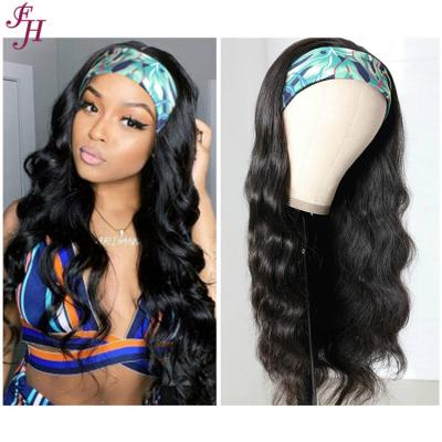 China Wholesale Natural Silky Straight FH Hair Band Wig No Glue Adjustable Body Wave Hair Band Wig for sale