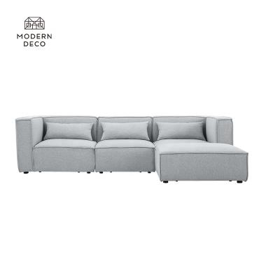 China Modern Modular Sofa Cloud Fabric Sofa Set For Living Room 3+2+1+stool for sale