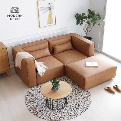 China Comfortable rearrangeable modern sectional pillow loveseat 2 piece pillow sofa modular couch with ottoman corner lounge for small spaces for sale