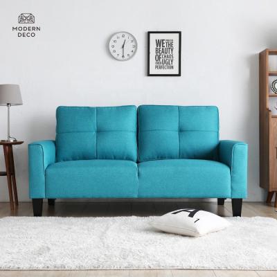 China Convertible blue green 2 seater sofa teal peacock sofa living room upholstery 2 living room sofa 2 seater babysitter 2 seater loveseat for sale