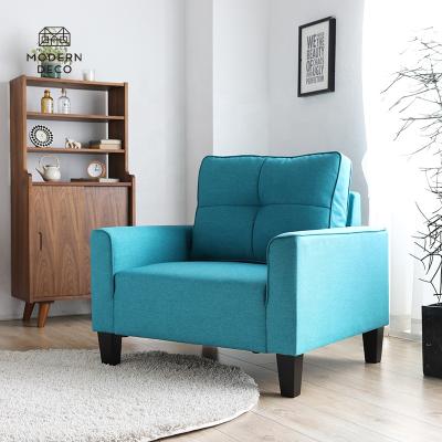 China Modular Fabric Armchair Sofa Chair Lounge Lounge Upholstered Peacock Blue Green Teal Colored Wholesale for sale