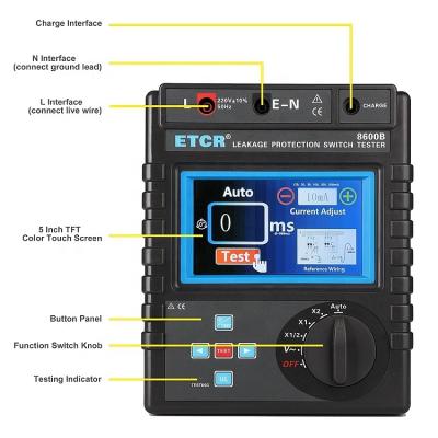 China Residual Leakage Protection Breaker Tester Switch Detector Earth Leakage Protector Tester ETCR8600B ETCR8600B for sale