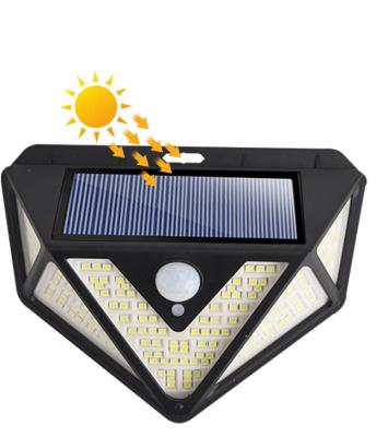 China Polycarbonate LED High Lumen Outdoor Solar LED Wall Light PIR Sensor 166 LED Wall Lamp IP 65 Waterproof Garden Led Solar Light for sale