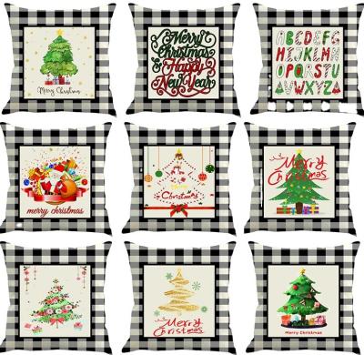 China New Viable Christmas Design Pillow Case Digital Printed Canvas Printed Pillow Case for sale