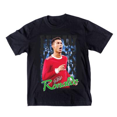 China Anti-wrinkle Personality Soccer Star Character 3D Screen Heat Solid Ink Printing Breathable T-shirt A Production for sale