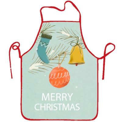 China Manufacturer Washable Professional Kitchen Dedicated Red Festival Christmas Holiday Apron for sale