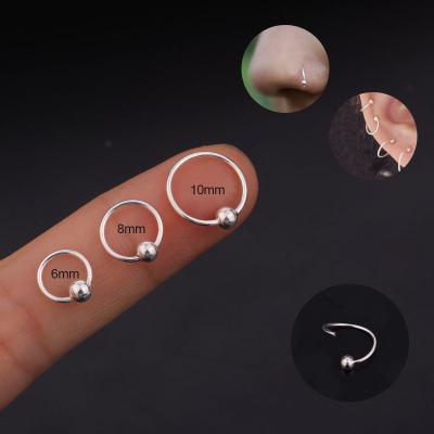 China CBR 925 Sterling Silver Hoop Ear Rim Helix Rook Multifunctional Tragus Orbital Diath Jewelry Piercing Hoops for sale