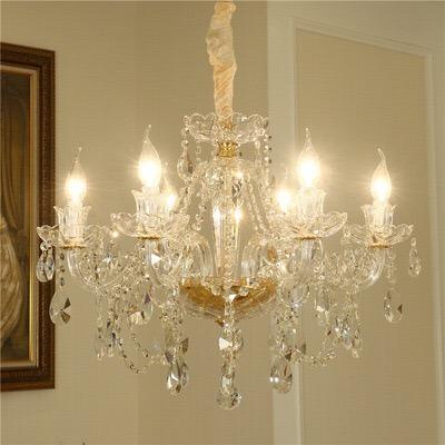 China Modern Classics K9 Crystal Chandelier Living Room Gold Modern Luxury Glass Hanging Light for Hotel Bedroom Chandeliers and Pendant Lights for sale