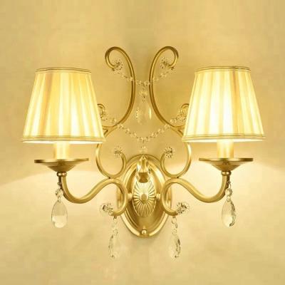 China European Vintage Decorative / European Antique Color Bedside Brass Wall Lamp For Hotel Living Room for sale