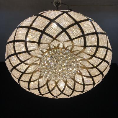 China Surface Mounted Modern Indoor Classic Gold Bird's Nest Glass Bead With Crystal Ceiling Lights For Hotel Lobby Decor Celling Light for sale