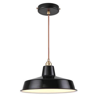 China Hotel High Quality Black Vintage Industrial Enamel Shade Pendant Light For Bars And Restaurants for sale