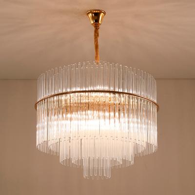 China Modern white hanging home ceiling decoration and wedding decoration Crystal Chandeliers For Hotel Luxury glass tube commercial and residential projects for sale