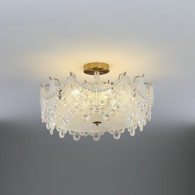 China Modern Luxury Modern Ceiling Mount Lamp Glass Flush Mount Ceiling Light For Dining Room Girls Room Home Decor for sale