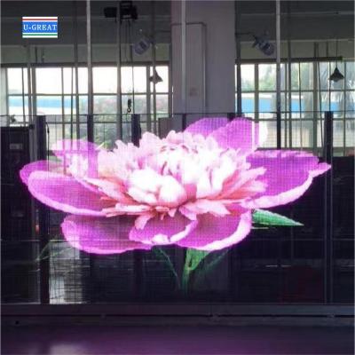 China Small Pitch P3.9 Glass Indoor Transparent Led Glass Screen Display en venta