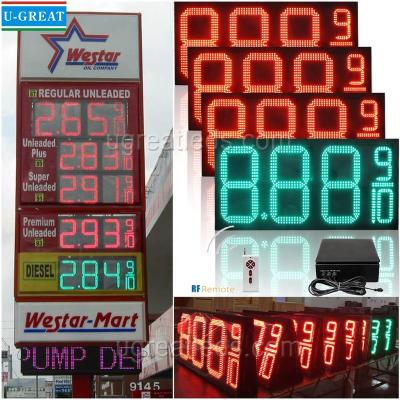 China Outdoor Digital LED Price Board  For Gas Station Illumination Adjustable for sale