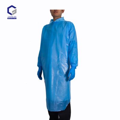 China OEM Plastic CPE Dress Thumb Loop Long Sleeve Thumb Loop PPE CPE Dress for sale