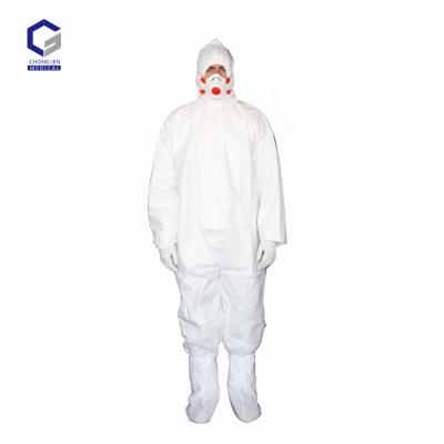 China Water Proof Chemical Resistant Safety Plastic Waterproof White Coverall for sale