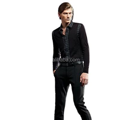 China OEM anti-pilling Japanese and Korean style men's long-sleeved printed slim shirt for sale