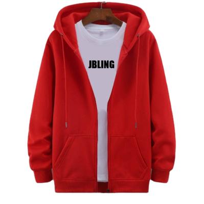 China Anti-pilling Men's Zipper Hoodies With Thicker Winter Cotton Flannel Fabric Custom for sale