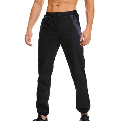 China Sport Men Fat Burning Gym Pants Slimming Contrast Polyester Silver Workout Sauna Sweat Bodyshaper Suit Weight Loss Long Panties for sale