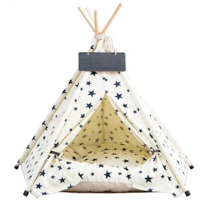 China High Quality Cat Bed Portable Teepee With Pet Travel Tent House Thick Cushion 6 Colors Available For Dog Puppy Excursion Indoor Outdoor for sale