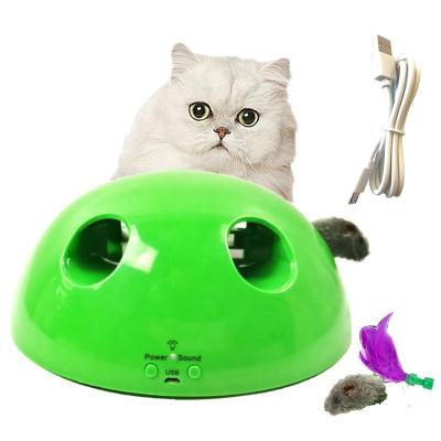 China Viable Electric Jumping Game Mousetraining Toy Cat Scratching Device Interactive Puzzle Exciting Cat Toy With Anti Slip Stable Protection for sale